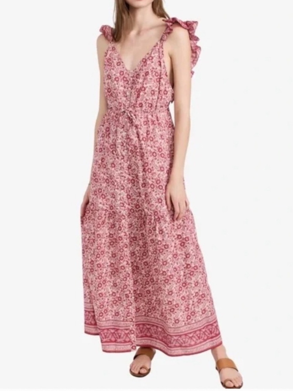 Faherty Hyland Pink Printed Dress XS